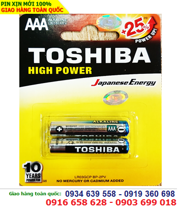Toshiba LR03GCP BP-2PV; Pin AA 1.5v Alkaline Toshiba LR03GCP BP-2PV chính hãng | Vỉ 2viên